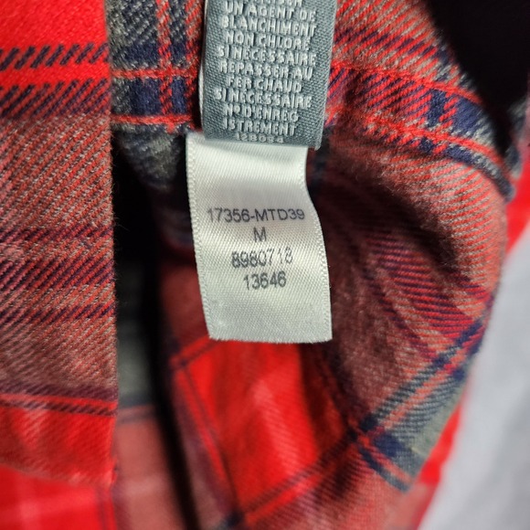 Bonobos Red Gray Plaid Flannel Slim Fit Long Sleeve Button Up Shirt Mens Medium - Picture 14 of 16